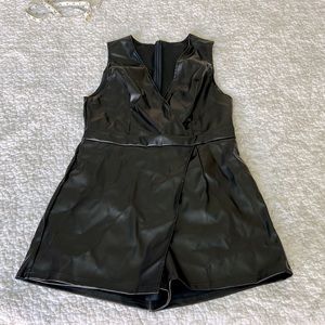Pleather skort romper
